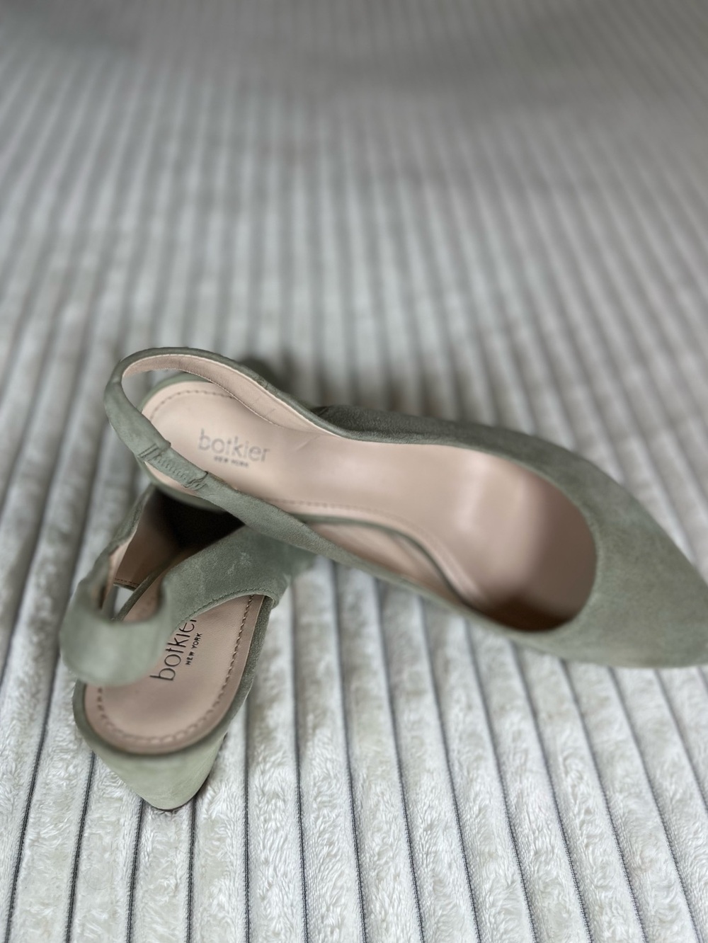 Botkier Shayla Slingback Block Heel Pumps in Sage Green Suede Size 9 - Picture 5 of 11